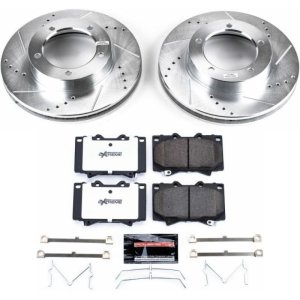 Lexus LX470 Brake Kit - Front - PowerStop - Drilled & Slotted Rotors + Carbon-Fiber Ceramic Pads - `98-`07