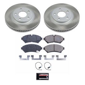 Lexus ES330 Brake Kit - Front + Rear - PowerStop - Drilled & Slotted Rotors + Carbon-Fiber Ceramic Pads - `04-`06