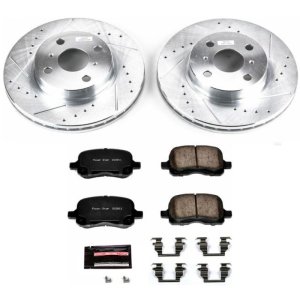 Chevrolet Prizm Brake Kit - Front - PowerStop - Drilled & Slotted Rotors + Carbon-Fiber Ceramic Pads - `98-`02