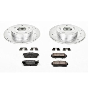 Infiniti I30 Brake Kit - Rear - PowerStop - Drilled & Slotted Rotors + Carbon-Fiber Ceramic Pads - 2001