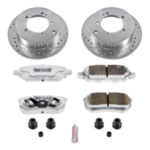 Mitsubishi Outlander Brake Kit - Rear - PowerStop - Drilled & Slotted Rotors + Carbon-Fiber Ceramic Pads - `05-`06