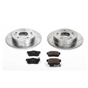 Acura ILX Brake Kit - Rear - PowerStop - Drilled & Slotted Rotors + Carbon-Fiber Ceramic Pads - `13-`15
