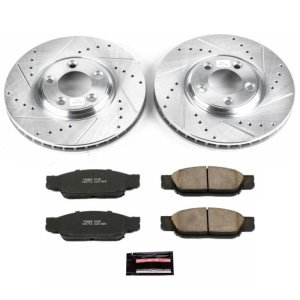 Ford Thunderbird Brake Kit - Front - PowerStop - Drilled & Slotted Rotors + Carbon-Fiber Ceramic Pads - `02-`05