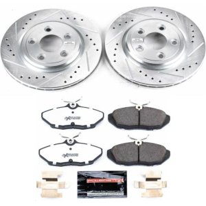 Ford Thunderbird Brake Kit - Rear - PowerStop - Drilled & Slotted Rotors + Carbon-Fiber Ceramic Pads - `02-`05