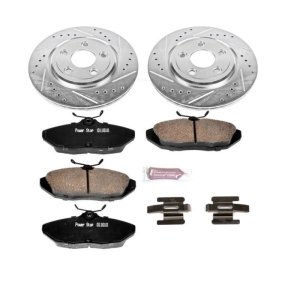 Ford Thunderbird Brake Kit - Rear - PowerStop - Drilled & Slotted Rotors + Carbon-Fiber Ceramic Pads - `02-`05