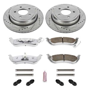Ford Crown Victoria Brake Kit - Rear - PowerStop - Z26 Street Warrior + Drilled & Slotted Rotors + Carbon-Fiber Ceramic Pads - `03-`11