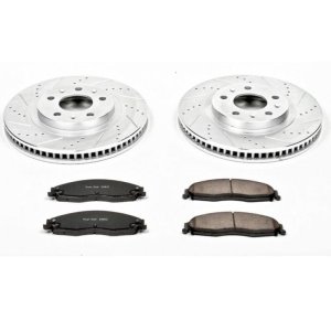 Cadillac CTS Brake Kit - Front - PowerStop - Drilled & Slotted Rotors + Carbon-Fiber Ceramic Pads - `03-`07