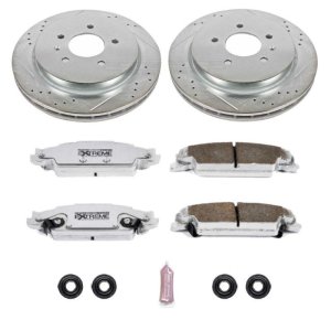 Cadillac CTS Brake Kit - Rear - PowerStop - Drilled & Slotted Rotors + Carbon-Fiber Ceramic Pads - `03-`07