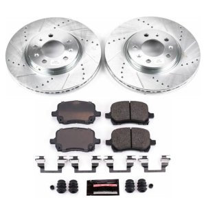 Pontiac Solstice Brake Kit - Front - PowerStop - Drilled & Slotted Rotors + Carbon-Fiber Ceramic Pads - `06-`09