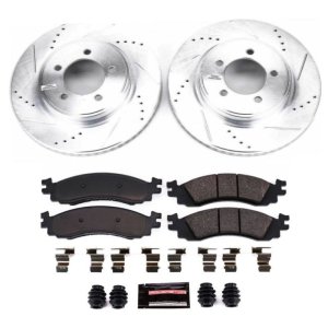 Ford Explorer Brake Kit - Front - PowerStop - Drilled & Slotted Rotors + Carbon-Fiber Ceramic Pads - `06-`10
