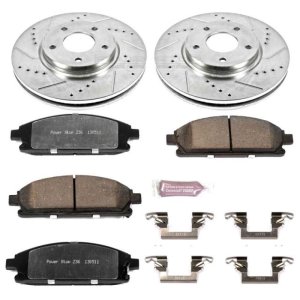 Nissan Quest Brake Kit - Front - PowerStop - Drilled & Slotted Rotors + Carbon-Fiber Ceramic Pads - `04-`09