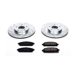 Nissan Quest Brake Kit - Front - PowerStop - Drilled & Slotted Rotors + Carbon-Fiber Ceramic Pads - `04-`09
