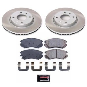 Toyota Camry Brake Kit - Front + Rear - PowerStop - Z23 Evolution Sport + Carbon-Fiber Ceramic Pads + Drilled & Slotted Rotors - `02-`04