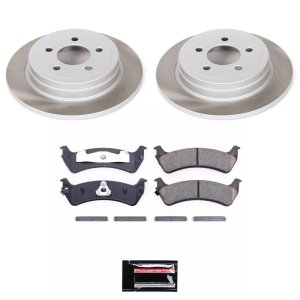 Pontiac Montana Brake Kit - Front + Rear - PowerStop - Drilled/Slotted Rotors + Carbon-Fiber Ceramic Pads + Drum/Shoe Kit - `02-`05