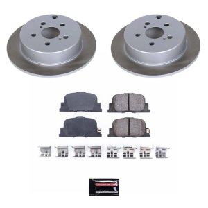 Toyota Matrix Brake Kit - Front + Rear - PowerStop - Z23 Evolution Sport + Carbon-Fiber Ceramic Pads + Drilled & Slotted Rotors - `03-`08