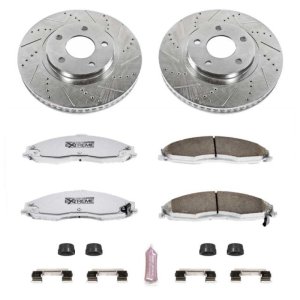Chevrolet Camaro Brake Kit - Front - PowerStop - Drilled & Slotted Rotors + Carbon-Fiber Ceramic Pads - `98-`02