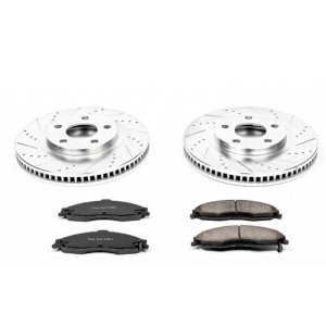Chevrolet Camaro Brake Kit - Front - PowerStop - Drilled & Slotted Rotors + Carbon-Fiber Ceramic Pads - `98-`02
