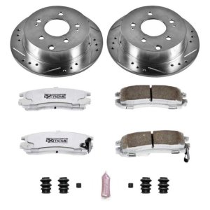 Mitsubishi Eclipse Brake Kit - Rear - PowerStop - Drilled & Slotted Rotors + Carbon-Fiber Ceramic Pads - `06-`12
