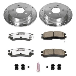 Buick Century Brake Kit - Rear - PowerStop - Drilled & Slotted Rotors + Carbon-Fiber Ceramic Pads - `04-`05
