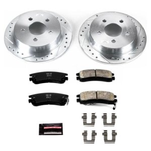 Buick Century Brake Kit - Rear - PowerStop - Drilled & Slotted Rotors + Carbon-Fiber Ceramic Pads - `04-`05