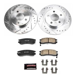 Buick Park Avenue Brake Kit - Rear - PowerStop - Drilled & Slotted Rotors + Carbon-Fiber Ceramic Pads - `03-`05 Buick Park Avenue Brake Kit - Rear - PowerStop - Drilled & Slotted Rotors + Carbon-Fiber Ceramic Pads - `03-`05