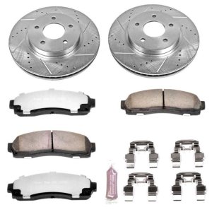 Chevrolet Equinox Brake Kit - Front - PowerStop - Z36 Truck & Tow + Drilled & Slotted Rotors + Carbon-Fiber Ceramic Pads - `05-`06
