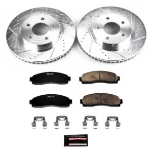 Chevrolet Equinox Brake Kit - Front - PowerStop - Drilled & Slotted Rotors + Carbon-Fiber Ceramic Pads - `05-`06