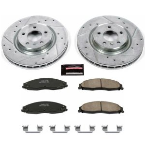 Pontiac Grand Prix Brake Kit - Front - PowerStop - Drilled & Slotted Rotors + Carbon-Fiber Ceramic Pads - `05-`08