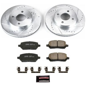Chevrolet Cobalt Brake Kit - Front - PowerStop - Drilled & Slotted Rotors + Carbon-Fiber Ceramic Pads - `05-`10