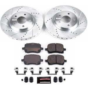 Chevrolet Cobalt Brake Kit - Front - PowerStop - Drilled & Slotted Rotors + Carbon-Fiber Ceramic Pads - `05-`06