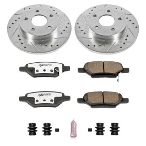 Chevrolet Cobalt Brake Kit - Rear - PowerStop - Z26 Street Warrior + Drilled & Slotted Rotors + Carbon-Fiber Ceramic Pads - `05-`08
