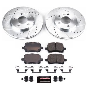 Chevrolet Malibu Brake Kit - Front - PowerStop - Drilled & Slotted Rotors + Carbon-Fiber Ceramic Pads - `04-`08