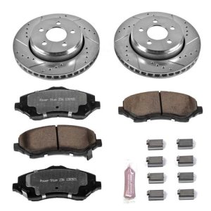 Dodge Nitro Brake Kit - Front - PowerStop - Z36 Truck & Tow with Drilled & Slotted Rotors + Carbon-Fiber Ceramic Pads - `07-`11
