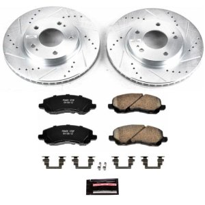 Dodge Stratus Brake Kit - Front - PowerStop - Drilled/Slotted Rotors + Carbon-Fiber Ceramic Pads - `01-`05