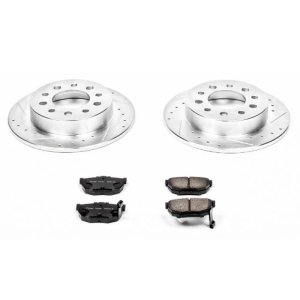 Hyundai Tiburon Brake Kit - Rear - PowerStop - Z23 Evolution Sport + Drilled & Slotted Rotors + Carbon-Fiber Ceramic Pads - `03-`08