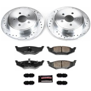 Chrysler PT Cruiser Brake Kit - Rear - PowerStop - Z23 Evolution Sport Brake Kit - Drilled & Slotted Rotors + Carbon-Fiber Ceramic Pads - `03-`10