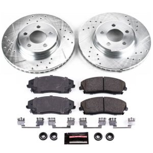 Dodge Magnum Brake Kit - Front - PowerStop - Drilled & Slotted Rotors + Carbon-Fiber Ceramic Pads - `05-`08
