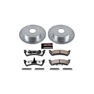 Ford Explorer Sport Brake Kit - Rear - PowerStop - Drilled & Slotted Rotors + Carbon-Fiber Ceramic Pads - 2003