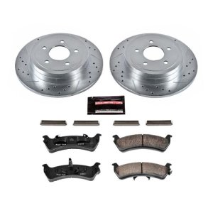 Ford Explorer Sport Brake Kit - Rear - PowerStop - Drilled & Slotted Rotors + Carbon-Fiber Ceramic Pads - 2003