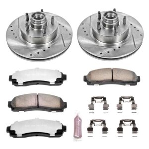 Ford Ranger Brake Kit - Front - PowerStop - Drilled & Slotted Rotors + Carbon-Fiber Ceramic Pads - `03-`09