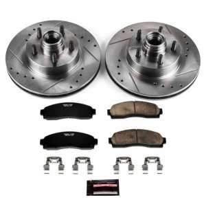 Ford Ranger Brake Kit - Front - PowerStop - Drilled & Slotted Rotors + Carbon-Fiber Ceramic Pads - `03-`09
