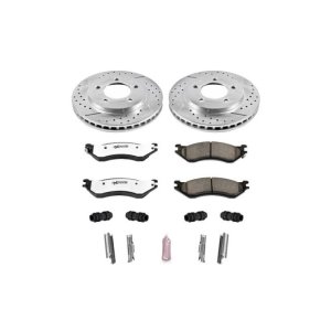 Ford Expedition Brake Kit - Front - PowerStop - Drilled & Slotted Rotors + Carbon-Fiber Ceramic Pads - `97-`02