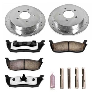 Ford Expedition Brake Kit - Rear - PowerStop - Drilled & Slotted Rotors + Carbon-Fiber Ceramic Pads - `00-`02