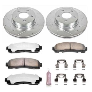 Ford Explorer Sport Brake Kit - Front - PowerStop - Drilled & Slotted Rotors + Carbon-Fiber Ceramic Pads - `01-`03