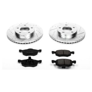 Ford Escape Brake Kit - Front - PowerStop - Drilled & Slotted Rotors + Carbon-Fiber Ceramic Pads - `01-`07