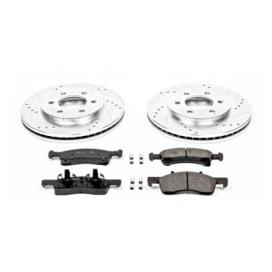Ford Expedition Brake Kit - Front - PowerStop - Drilled & Slotted Rotors + Carbon-Fiber Ceramic Pads - `02-`06