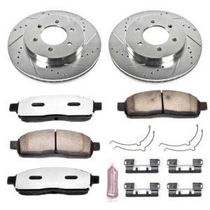 Ford F-150 Brake Kit - Front - PowerStop - Z36 Truck & Tow (Drilled & Slotted Rotors + Carbon-Fiber Ceramic Pads) - `04-`08
