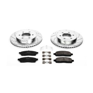 Ford F-150 Brake Kit - Front - PowerStop - Z23 Evolution Sport + Drilled & Slotted Rotors + Carbon-Fiber Ceramic Pads - `04-`08