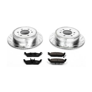 Ford F-150 Brake Kit - Rear - PowerStop - Z23 Evolution Sport + Drilled & Slotted Rotors + Carbon-Fiber Ceramic Pads - `04-`11