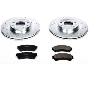 Ford Fusion Brake Kit - Front - PowerStop - Drilled & Slotted Rotors + Carbon-Fiber Ceramic Pads - `06-`12